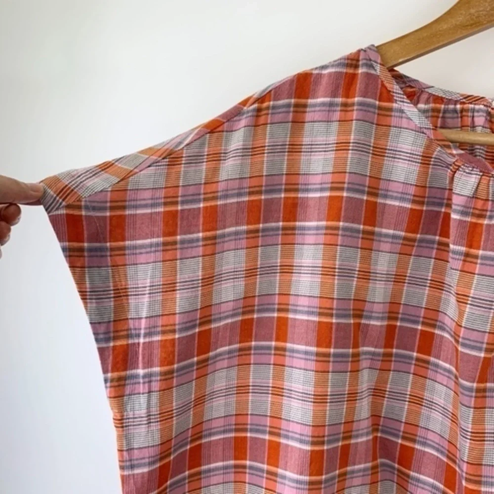 NWT Madewell Shirred Neck Boxy Top June Hero Plaid Size Small - Picture 8 of 14